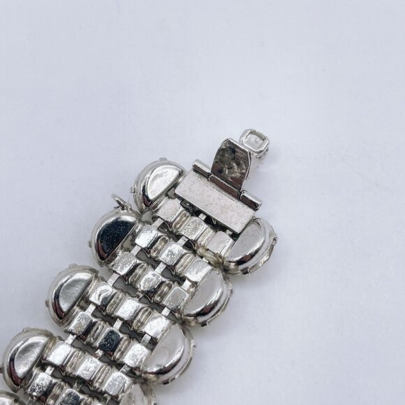 Vintage Kramer Of New York Rhinestone & Silver-Tone Bracelet - Picture 7 of 10